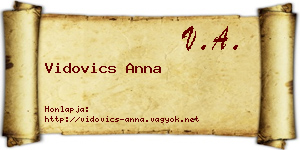 Vidovics Anna névjegykártya